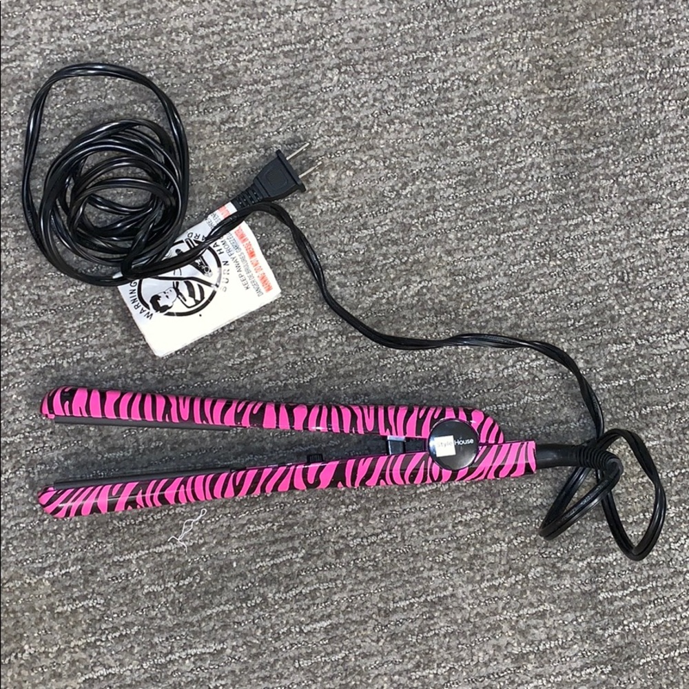 Pink Tiger Print Hair Straightener